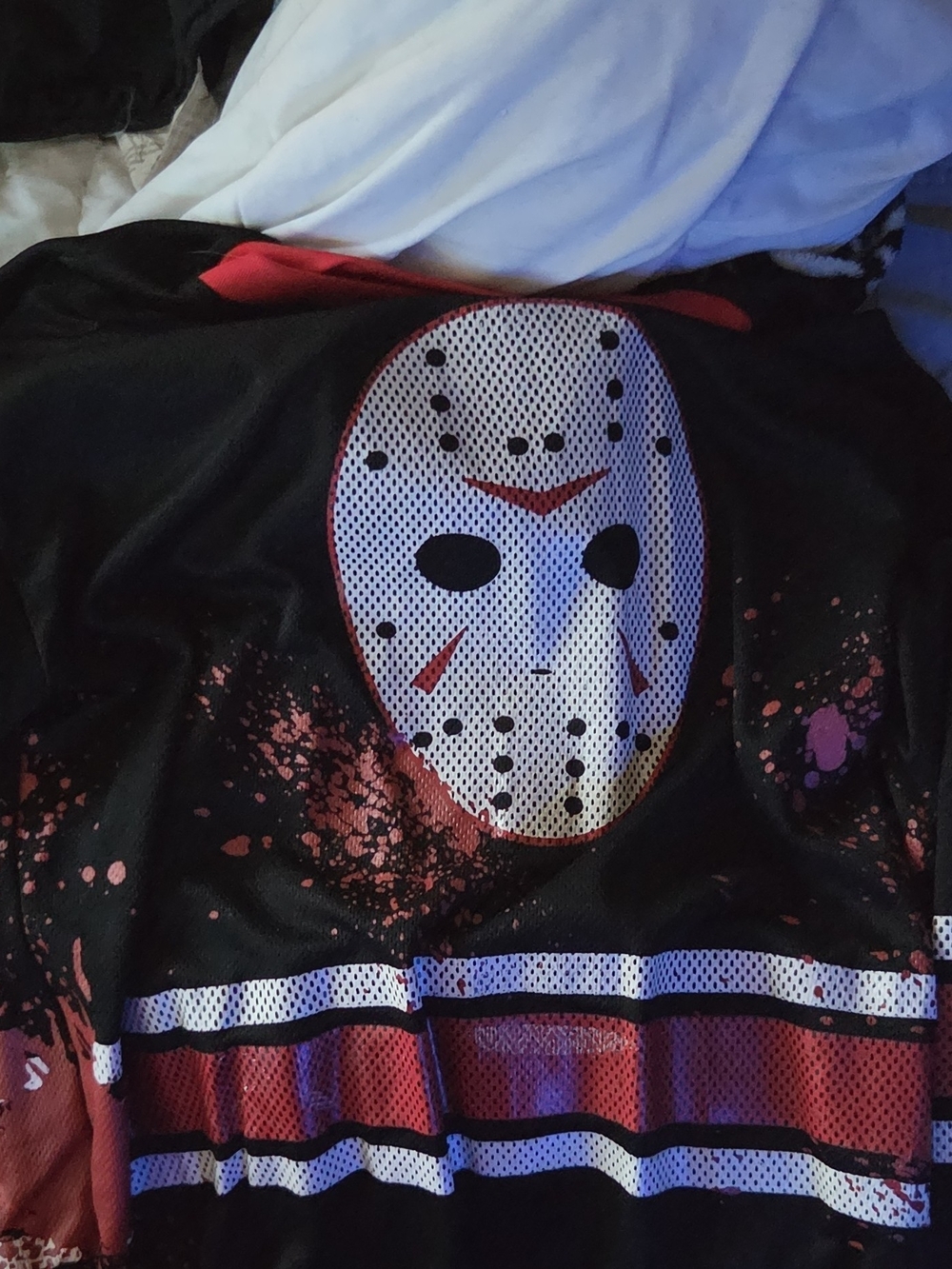 Black and Red Hockey Mask Costume Shirt - Jason Style